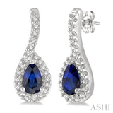 PEAR SHAPE GEMSTONE & DIAMOND EARRINGS