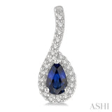PEAR SHAPE GEMSTONE & DIAMOND EARRINGS