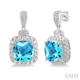 SILVER GEMSTONE & DIAMOND EARRINGS