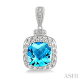 SILVER GEMSTONE & DIAMOND EARRINGS