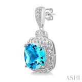 SILVER GEMSTONE & DIAMOND EARRINGS