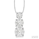 Round Shape Past Present & Future Lovebright Essential Diamond Pendant