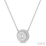 Round Shape Halo Lovebright Essential Diamond Pendant