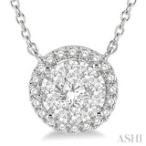 Round Shape Halo Lovebright Essential Diamond Pendant