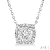 Cushion Shape Halo Lovebright Essential Diamond Pendant