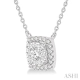 Cushion Shape Halo Lovebright Essential Diamond Pendant