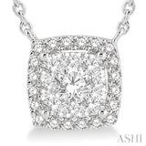 Cushion Shape Halo Lovebright Essential Diamond Pendant