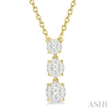 Round Shape Past Present & Future Lovebright Diamond Pendant