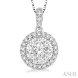 Round Shape Halo Lovebright Essential Diamond Pendant