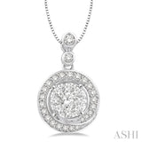 Round Shape Halo Lovebright Diamond Pendant