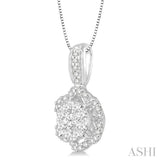 Round Shape Lovebright Diamond Flower Pendant