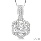 Round Shape Lovebright Diamond Flower Pendant