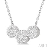 Round Shape Past Present & Future Lovebright Essential Diamond Necklace