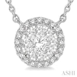 Round Shape Halo Lovebright Essential Diamond Pendant