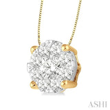 Round Shape Lovebright Essential Diamond Solitaire Pendant