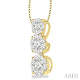 Round Shape Past Present & Future Lovebright Essential Diamond Pendant