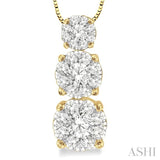 Round Shape Past Present & Future Lovebright Essential Diamond Pendant