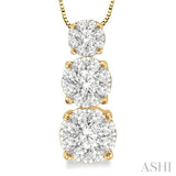 Round Shape Past Present & Future Lovebright Essential Diamond Pendant