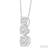 Round Shape Past Present & Future Lovebright Essential Diamond Pendant
