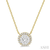 Round Shape Halo Lovebright Essential Diamond Pendant