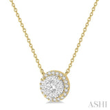 Round Shape Halo Lovebright Essential Diamond Pendant