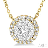 Round Shape Halo Lovebright Essential Diamond Pendant