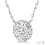 Round Shape Halo Lovebright Essential Diamond Pendant