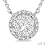 Round Shape Halo Lovebright Essential Diamond Pendant