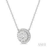 Round Shape Halo Lovebright Essential Diamond Pendant
