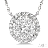 Round Shape Halo Lovebright Essential Diamond Pendant