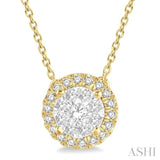 Round Shape Halo Lovebright Essential Diamond Pendant