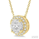 Round Shape Halo Lovebright Essential Diamond Pendant