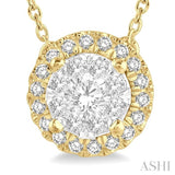 Round Shape Halo Lovebright Essential Diamond Pendant