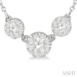 Round Shape Past Present & Future Lovebright Essential Diamond Necklace