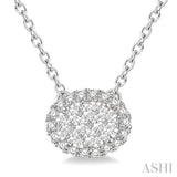 OVAL SHAPE EAST-WEST HALO LOVEBRIGHT ESSENTIAL DIAMOND NECKLACE