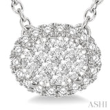 OVAL SHAPE EAST-WEST HALO LOVEBRIGHT ESSENTIAL DIAMOND NECKLACE