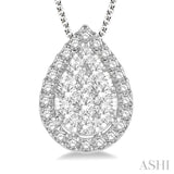 Pear Shape Halo Lovebright Essential Diamond Pendant
