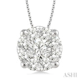 Round Shape Lovebright Essential Diamond Solitaire Pendant