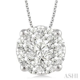 Round Shape Lovebright Essential Diamond Solitaire Pendant