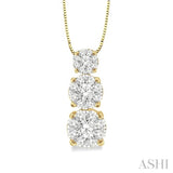 Round Shape Past Present & Future Lovebright Essential Diamond Pendant