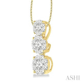 Round Shape Past Present & Future Lovebright Essential Diamond Pendant