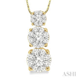 Round Shape Past Present & Future Lovebright Essential Diamond Pendant