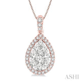 Pear Shape Halo Lovebright Essential Diamond Pendant