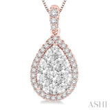 Pear Shape Halo Lovebright Essential Diamond Pendant