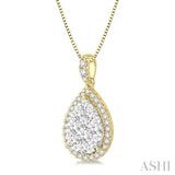 Pear Shape Halo Lovebright Essential Diamond Pendant