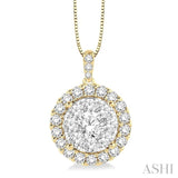 Round Shape Halo Lovebright Essential Diamond Pendant
