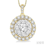 Round Shape Halo Lovebright Essential Diamond Pendant