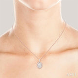 Oval Shape Halo Lovebright Essential Diamond Pendant