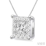 PRINCESS SHAPE HALO LOVEBRIGHT DIAMOND PENDANT