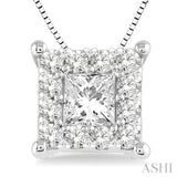 PRINCESS SHAPE HALO LOVEBRIGHT DIAMOND PENDANT